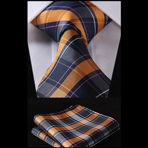 THE CARTER~PLAID PODIUM Tie&Square Setz